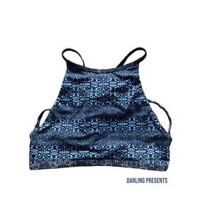 GYPSY 05 SAND DESHA PRINTED SPORTIE HALTER BIKINI X-STRAP COLOR SKY/ECRU SIZE S